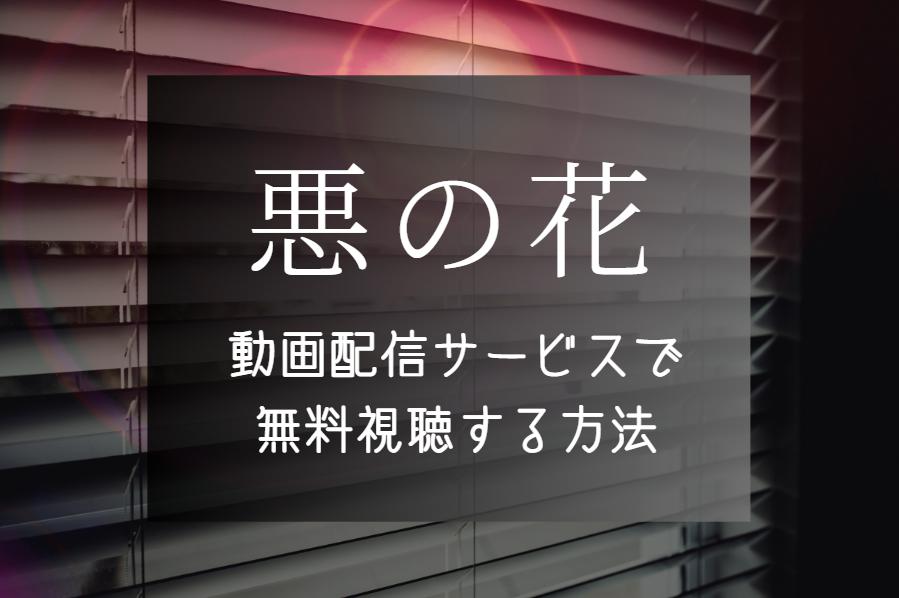 『悪の花』Amazonプライムやhuluで全話配信見れる？最終回まで無料で見る方法